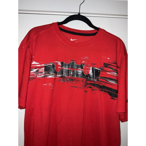 Nike Mens LJ Crown T-shirt Red Lebron James Dri Fit XL - Picture 2 of 8